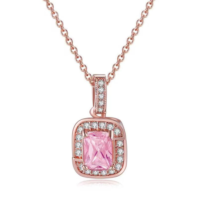 Pink Tourmaline Rose Gold Necklace
