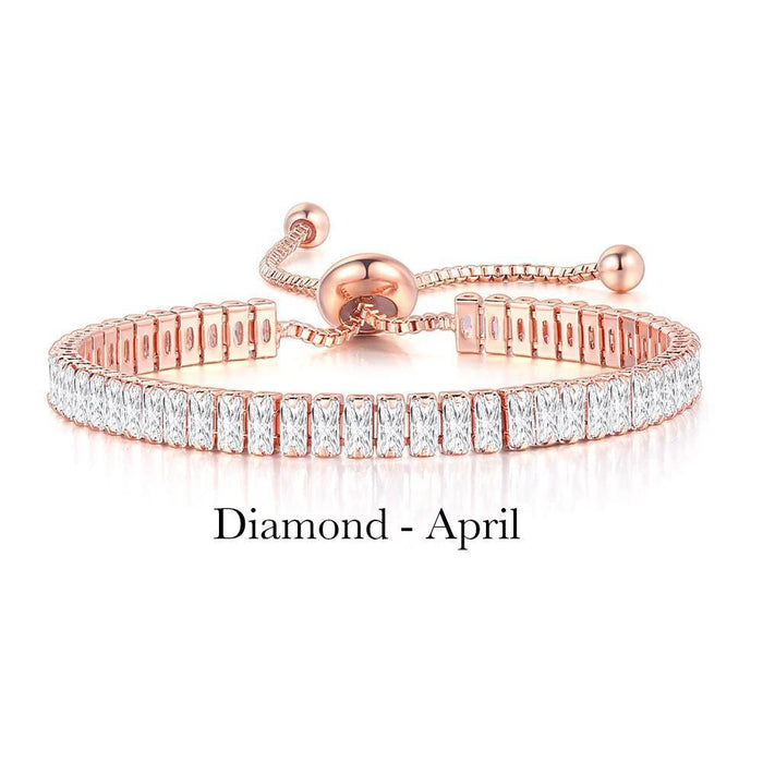 April Diamond Rose Gold Bracelet