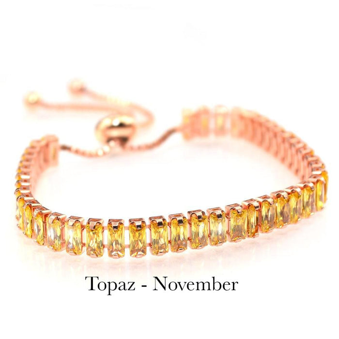 November Yellow Topaz Rose Gold Bracelet