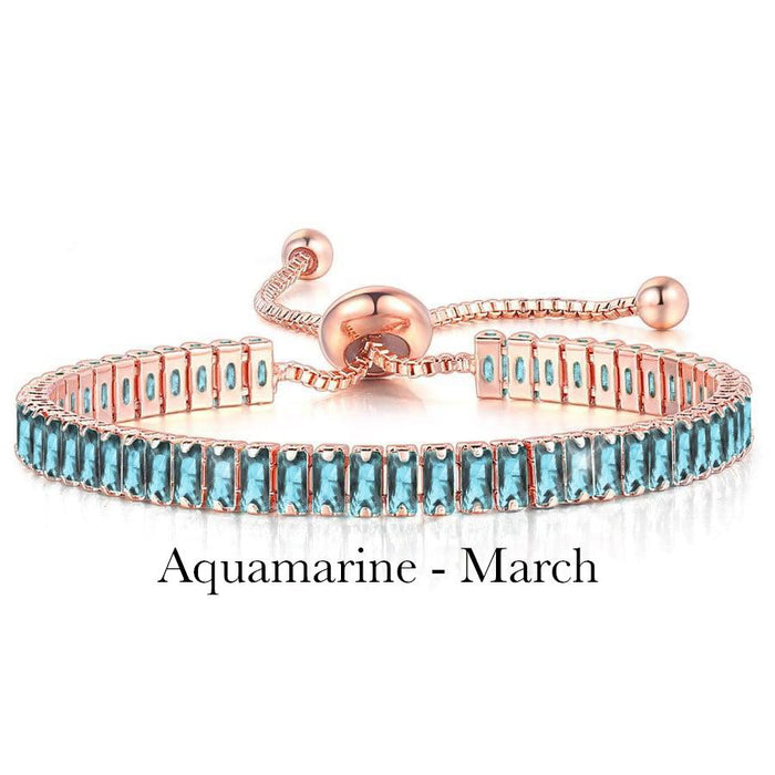 March Aquamarine Rose Gold Bracelet