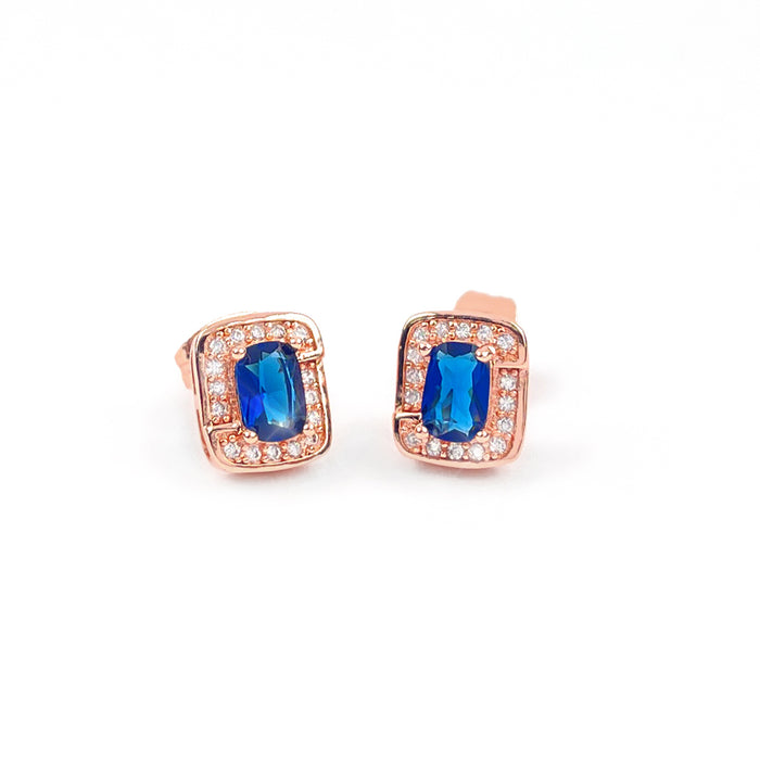 Sapphire Emerald Cut Earrings