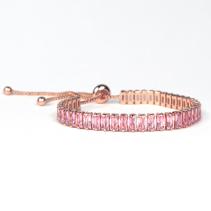 October Pink Tourmaline Rose Gold Bracelet
