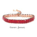 January garnet adjustable bracelet