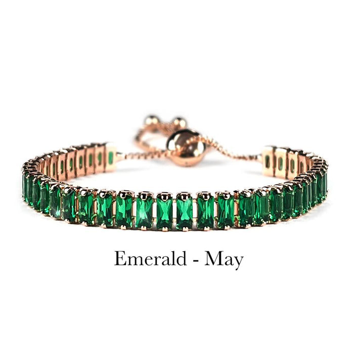 May Emerald Rose Gold Bracelet