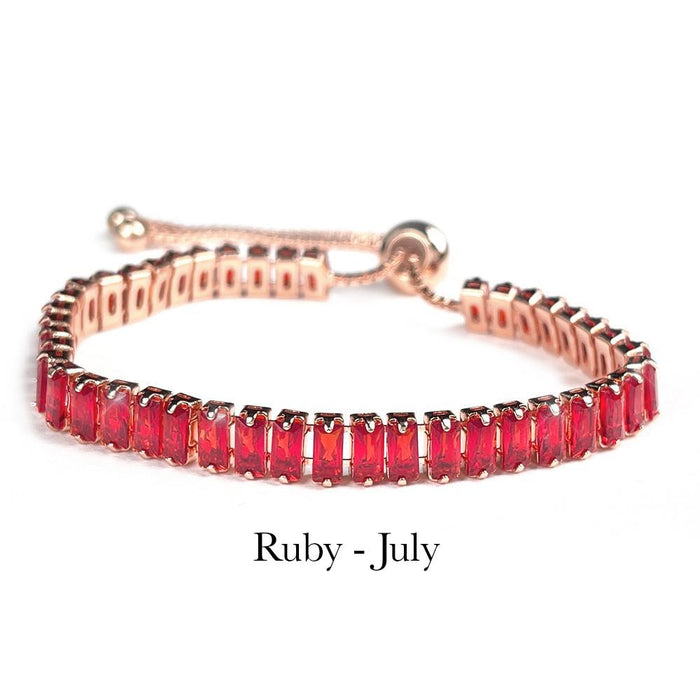 July Ruby Rose Gold Bracelet