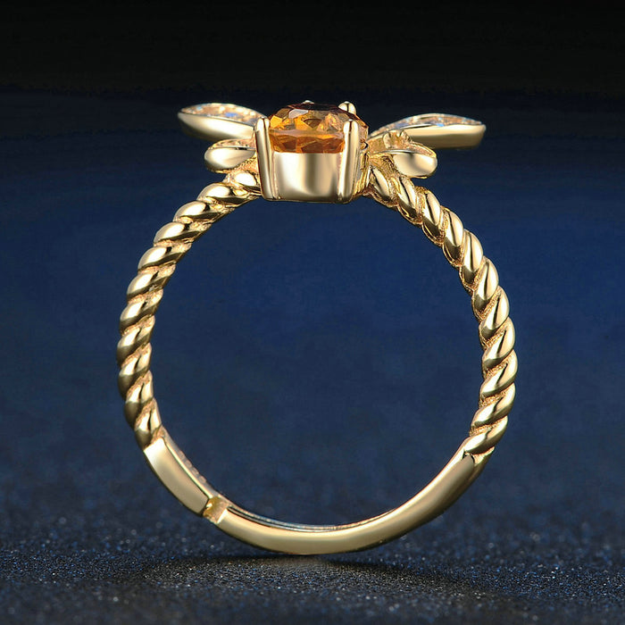 Citrine Bubble Bee Ring