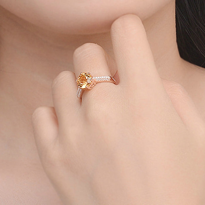 Luxury Pave Citrine Ring