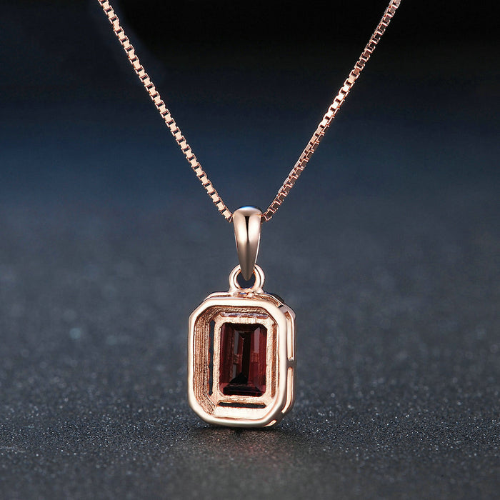 Luxury Halo Red Garnet Necklace