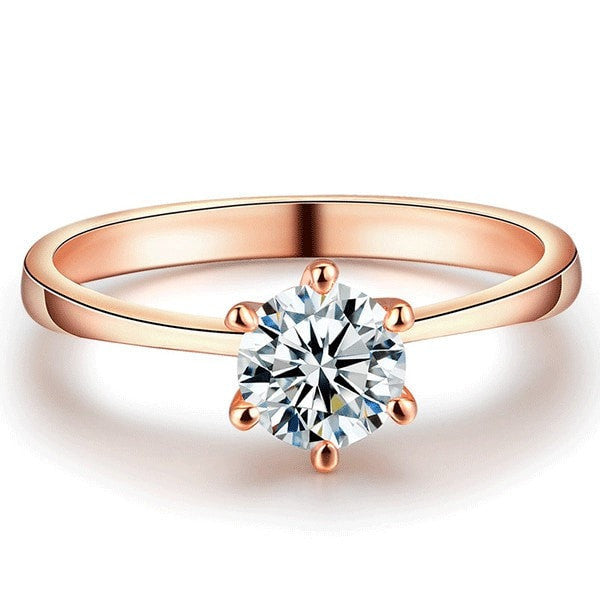Luxury Rose Gold Solitaire Ring