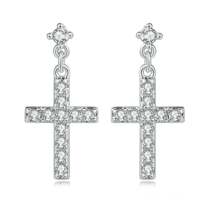 Silver Cross Earrings
